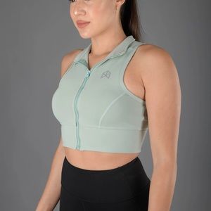 RAWGEAR WOMEN ZIP FRONT CROP SPORTS BRA